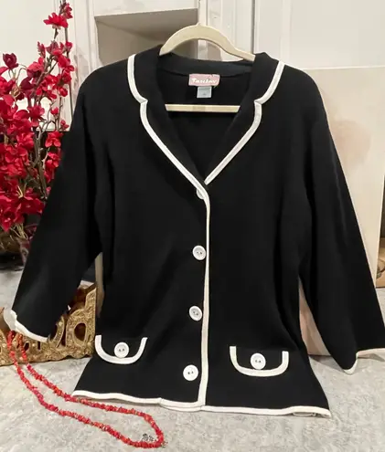 Tanjay Black Knitted Cardigan for Women Size L.