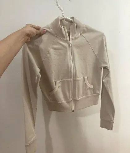 SKIMS Size XS basic sweater outdoor track jacket ap-zip-1120 bone beige NWT