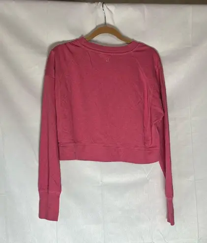 Sweaty Betty  After Class Cropped Pink Sweatshirt Long Sleeve Crewneck Athletic M