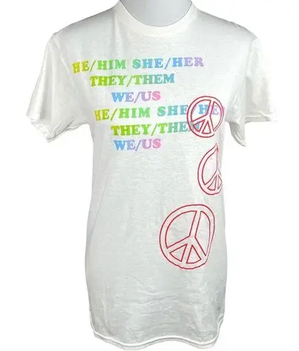 Love Is Love Pronouns TShirt White Size Small