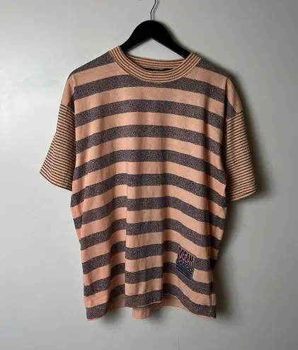 Vintage Todays News Ocean Cargo T Shirt 80s 90s Multicolor Large L Striped Tee White