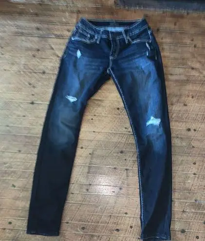 Silver Jeans Silver western distressed dark wash normcore skinny jeans