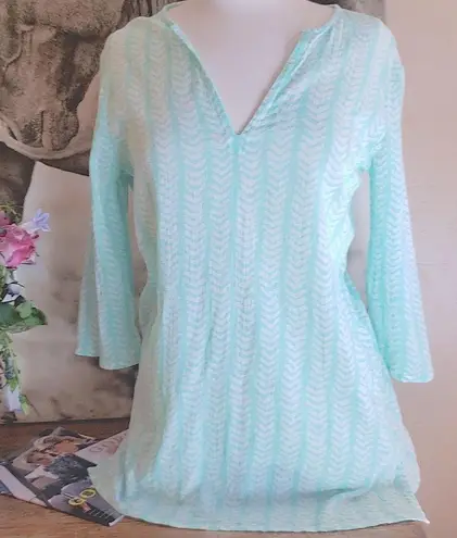 J. Crew cotton tunic top/ swim coverup Green
