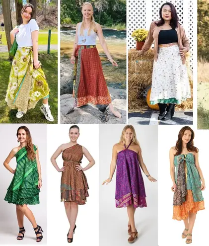 Reversible Maxi Wrap Skirt BINW317