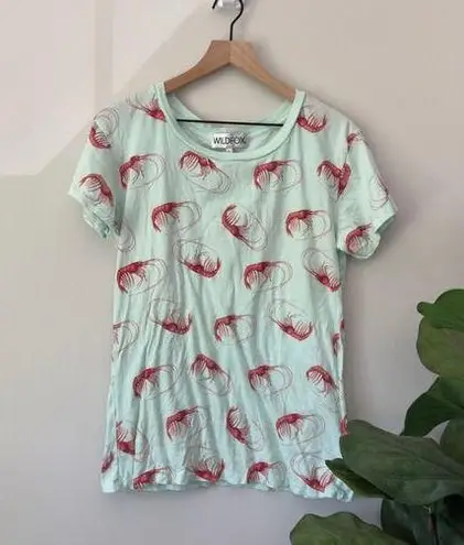 Wildfox  100% Cotton Lobster Tee Short Sleeve T-Shirt Lightweight Summer Beach L