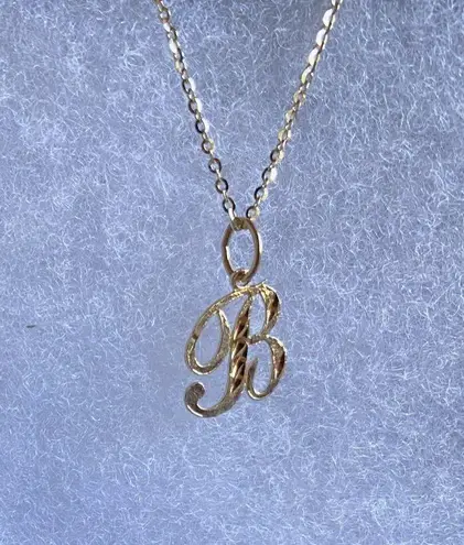 Tehrani Jewelry B Initial Pendant 14k Solid Gold