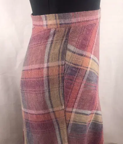 American Vintage Vintage LeVoys Pink Plaid High Waist Midi Skirt