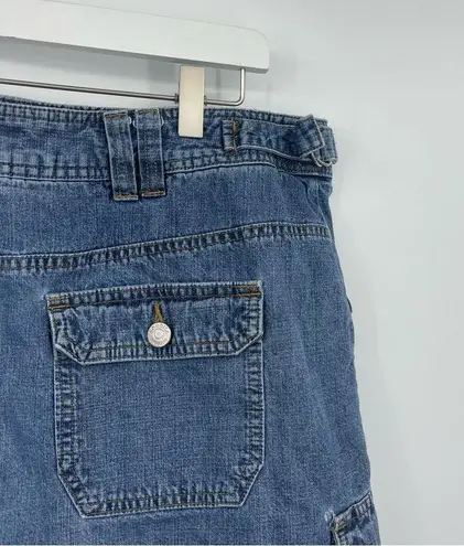 Vintage Y2K Denim Cargo Mini Skort Size 36 Early 2000s