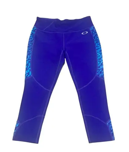 Oakley Women's Blue Capri Leggings Size S with Side Pattern