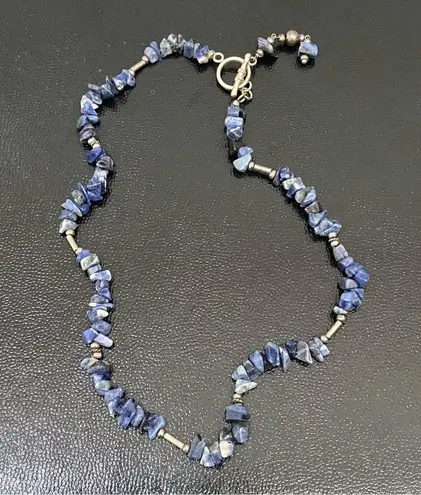 Handmade Sodalite Crystal Chips Toggle Necklace