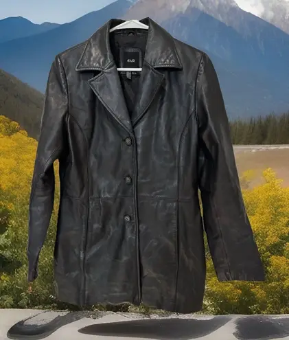 Y2K JLC New York Outerwear Button Up Leather Jacket Black Size M - Image 1