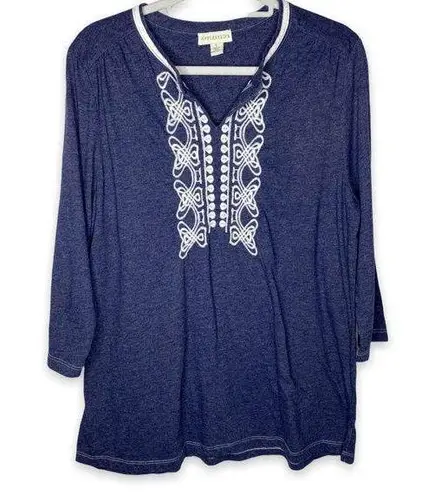 appleseed's Embroidery Tunic Dress Shirt Large