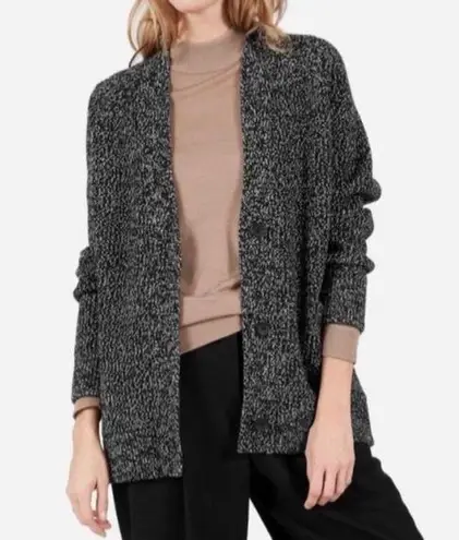 Everlane Women’s  Chunky Knit Wool Marled Button Front Cardigan Sweater Size L