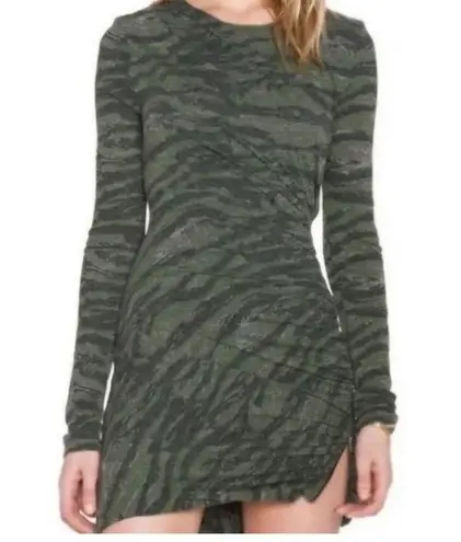 Pam & Gela Camo Long Sleeve Jersey Knit Dress