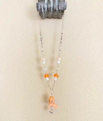 Handmade Kawaii retro y2k grunge angel baby kewpie doll unisex necklace👼❤️