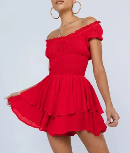 Princess Polly  The Love Galore Romper red