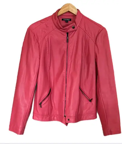 Fox & Ali Faux Leather Jacket. Salmon Color. Large. Orange