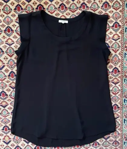 Pleione Black Cap Sleeve Blouse Size Medium