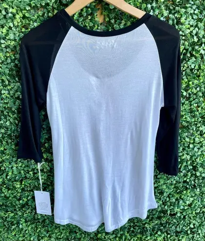 Lauren Moshi Frankie Raglan Baseball Color Gypsy Graphic 3/4 Sleeve Top | NWT