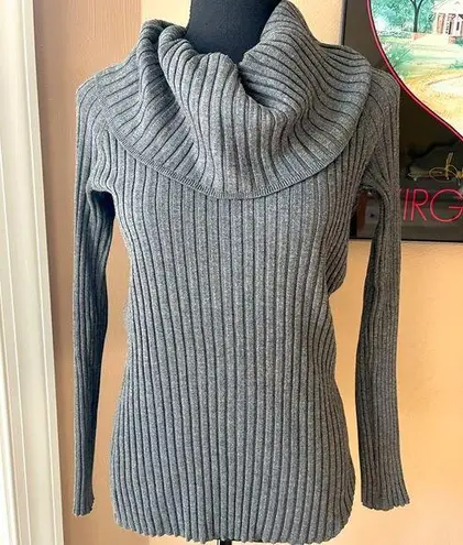 INC Heather Gray Sweater with Cowl Neck