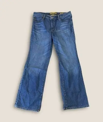 Seven7  High Rise Flare Jeans Medium Wash Indigo 12