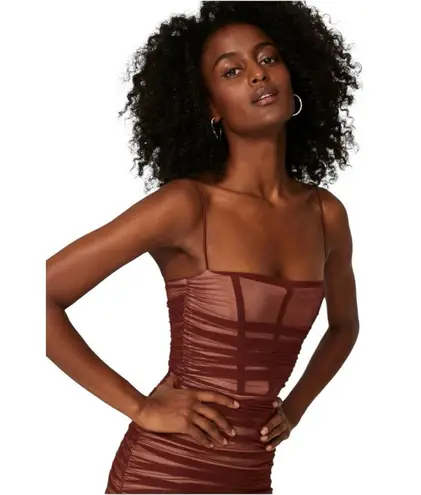 Nookie Mecca Mini Dress Size XS in Brown Mesh