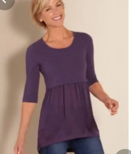 Soft Surroundings silky Odette plum high waist top