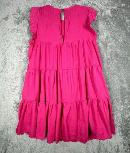 After Market Dress Women Large Pink Tiered Babydoll Dress Corquette Peasant Boho