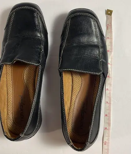 Natural Soul Naturalizer Natural Sole Black Leather Slip On Loafer Shoe Contrast Stitching 7M