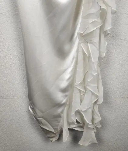 Retrofête Retrofete Lorelai White Dress Strapless Asymmetric with Side Slit Size XS/S