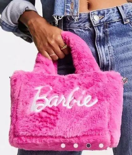 Barbie x Skinnydip Pink Faux Fur Tote, with Removable Chain, NWT