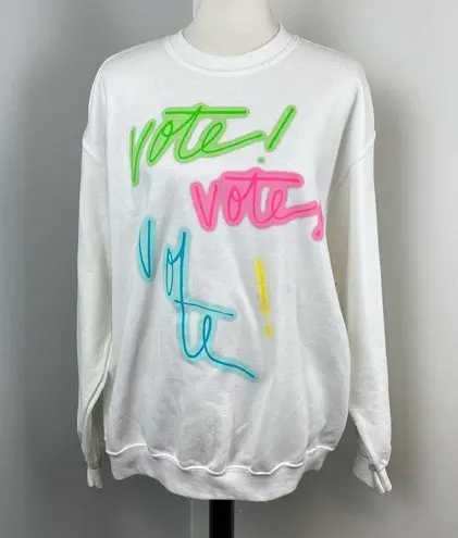 BP  Neon Vote Graphic Crewneck Sweatshirt Large