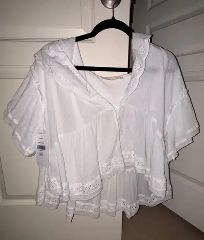 White Eyelet Blouse Size L