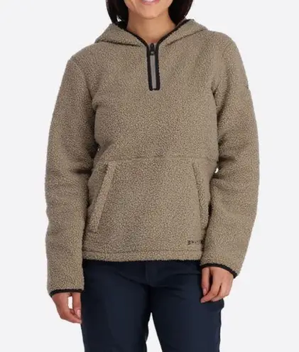 Spyder NWT Cloud Fleece Hoodie Jacket 1/4 Zip Pullover Cashmere Gray XS
