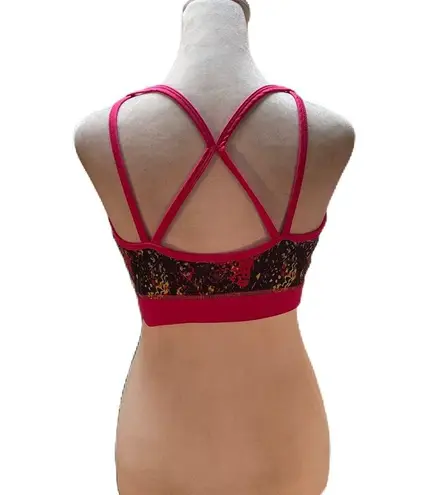 Gaiam Pink, Black, Gray & Neon Yellow Low Impact Sports Bra Size Medium