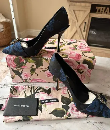 Dolce & Gabbana NEW Elegant Blue CRYSTAL Embellished Womens Pumps 36.5