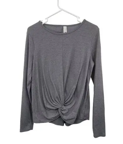 All In Motion  Top Womens XL Used Gray Ribbed Workout Gym Long Sleeve