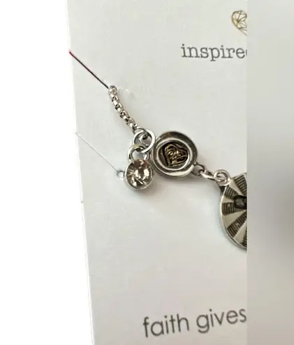 NWT Platinum and Yellow Gold Plated 18k FAITH Bolo Charm Slide Bracelet Silver