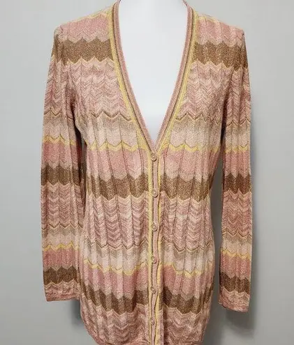 Moda International lurex chevron cardigan size large