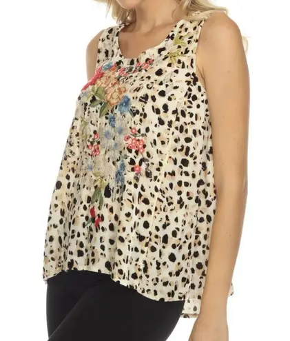 Johnny Was silk blend Velvet Swing Tank Top Boho NEW