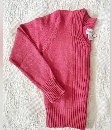 Chadwick's NWT Chadwick’s Chunky Cable Knit Sweater Blush Pink V-Neck Size XL