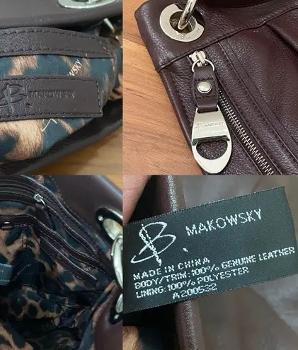 B Makowsky B. MAKOWSKY Brown 100% Genuine Leather Crossbody Shoulder Bag