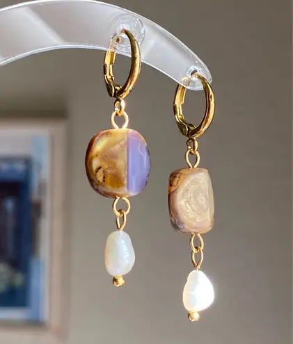 Handmade unique retro vintage fairy boho style dangle earrings w/ quality Czech glass beads💜