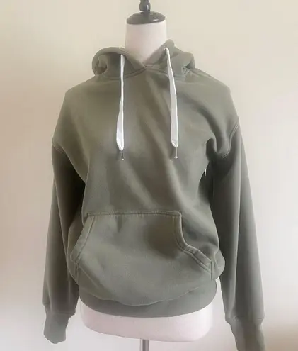 Green Pullover Hoodie with Ribbed Cuffs Size undefined