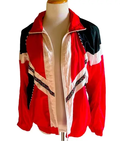 Amanda Smith VINTAGE 90s Retro Basketball Red Track Jacket Sport Petite Large