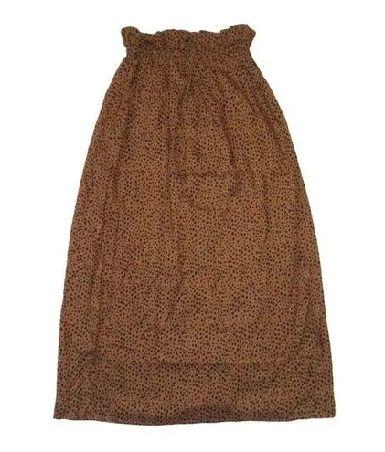 NWT Emerson Fry India Collection Drawstring Midi in Cheetah Spots Skirt XS Brown