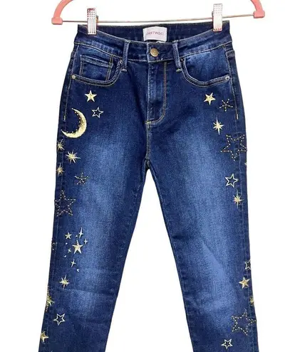 Driftwood Jackie High Rise Gold Moon Stars Skinny Jeans Women’s Size 24
