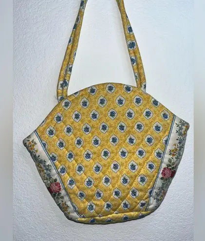 Vera Bradley Y2K Retired Elizabeth Style Quilted Emily Small Tote Yellow Rosette
