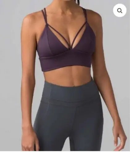 Lululemon Pushing Limits Bra Cyber Purple Size 6 Strappy Longline