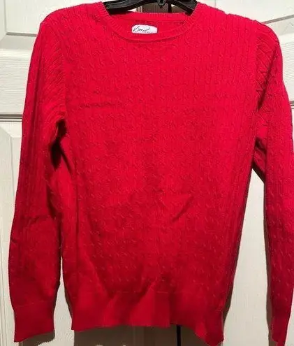 kim rogers Red  medium cable knit sweater.